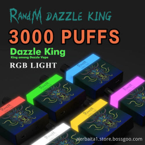 New Arrive R&M Dazzle King 3000 Puffs Disposable E cig Vape
